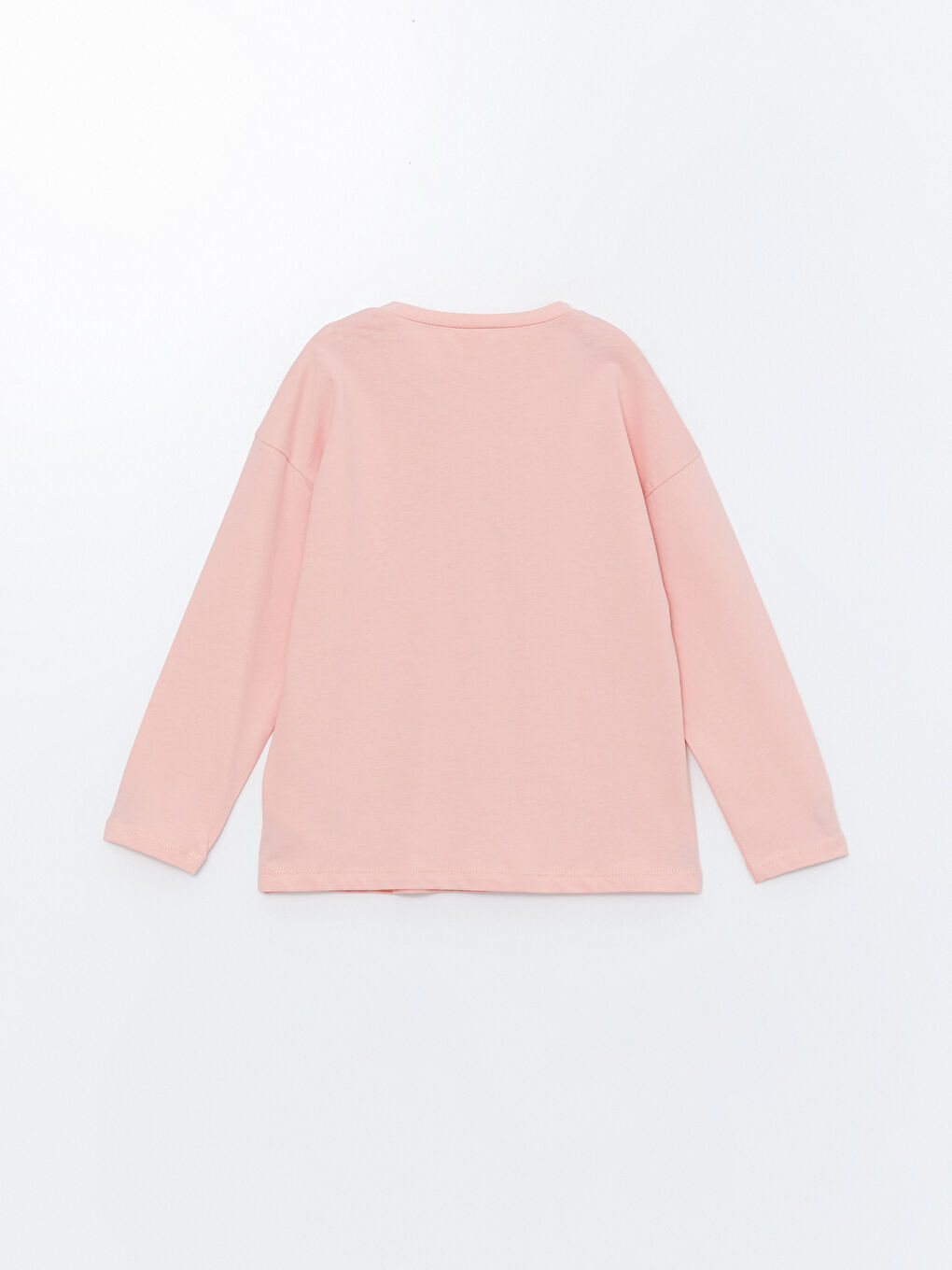 Қыздарға арналған дөңгелек жағалы принтті ұзын жең пижама жинағы-3