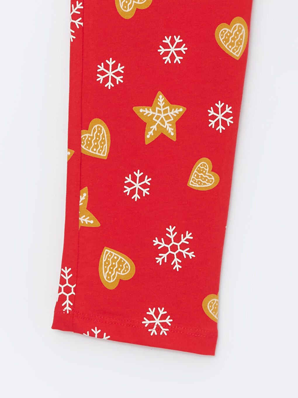 Қыздарға арналған дөңгелек жағалы принтті ұзын жең пижама жинағы-5