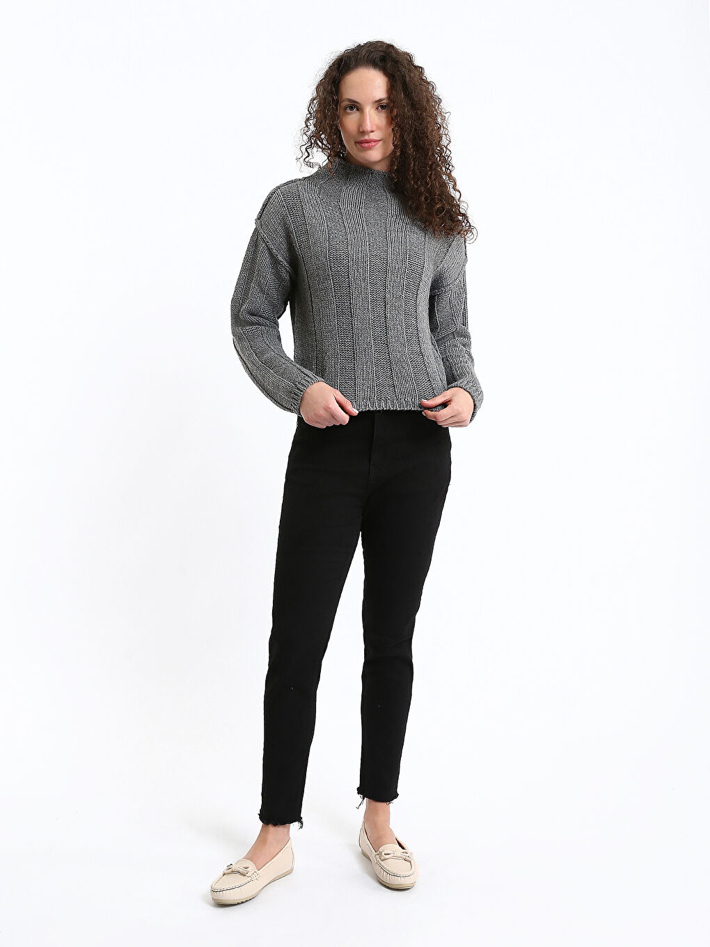 Half Turtleneck Women's Sweater-1
