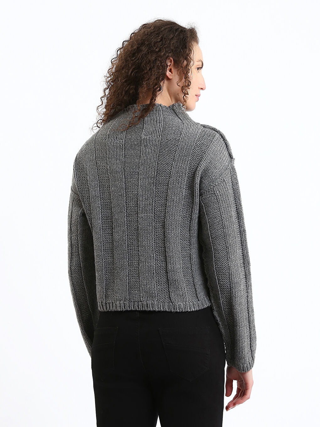 Half Turtleneck Women's Sweater-4