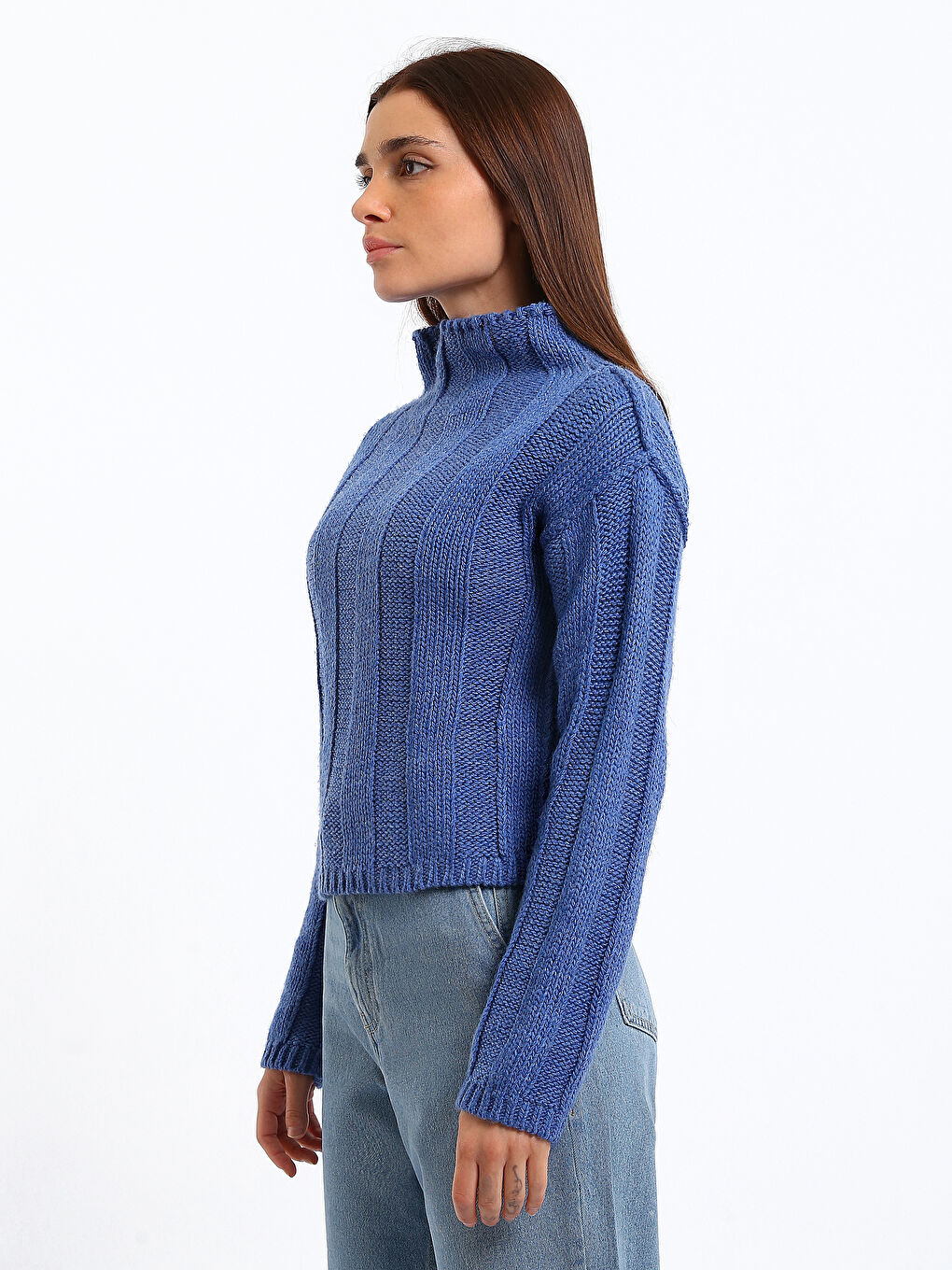 Half Turtleneck Women's Sweater-3