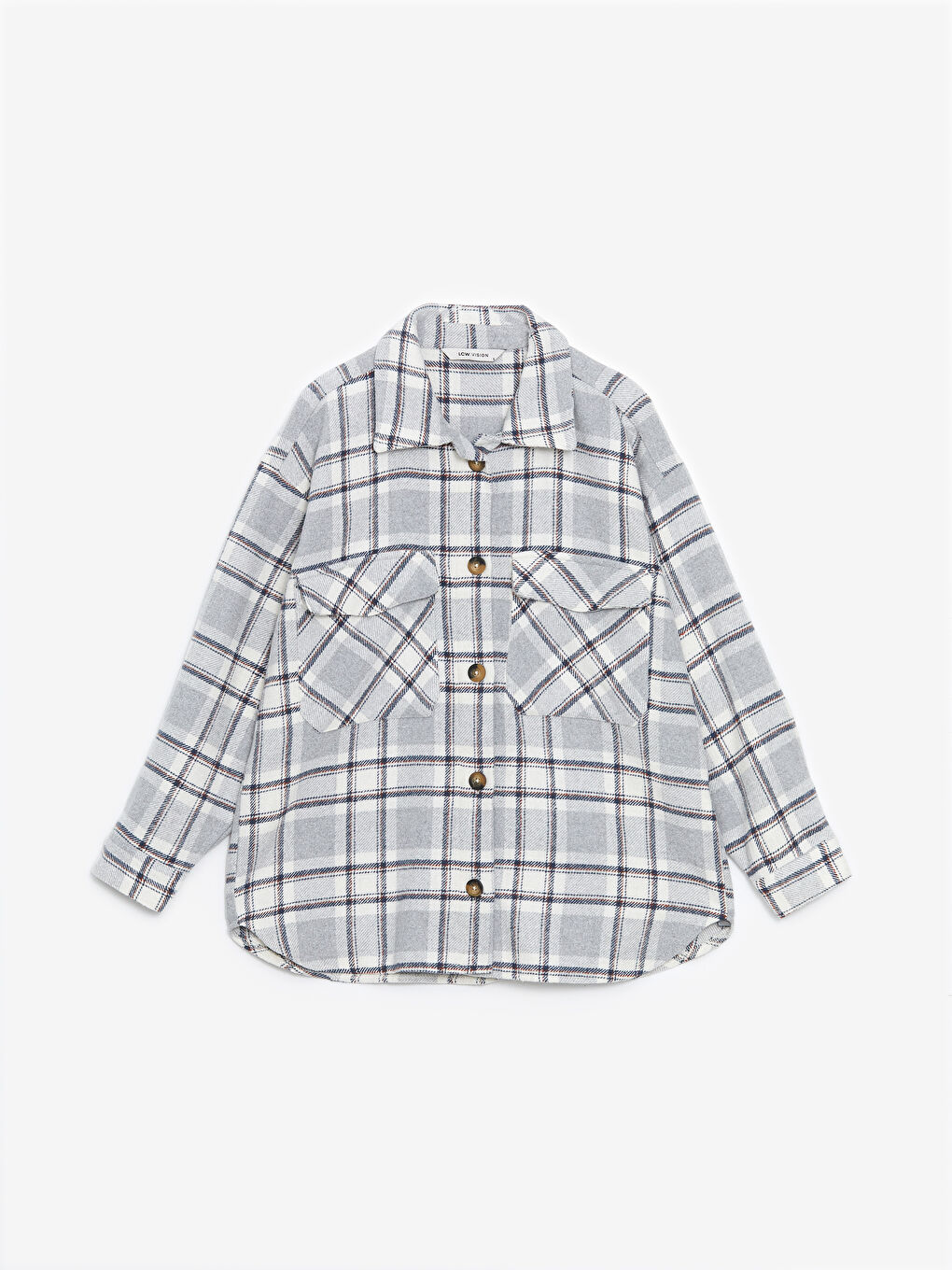 Plaid Oversize Women's Shirt Jacket-4