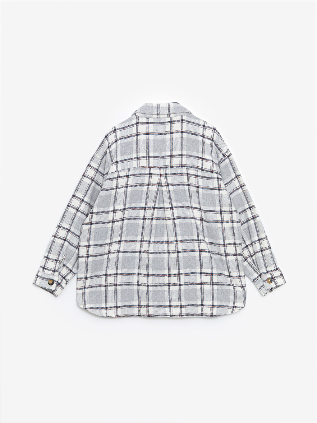 Plaid Oversize Women's Shirt Jacket-5