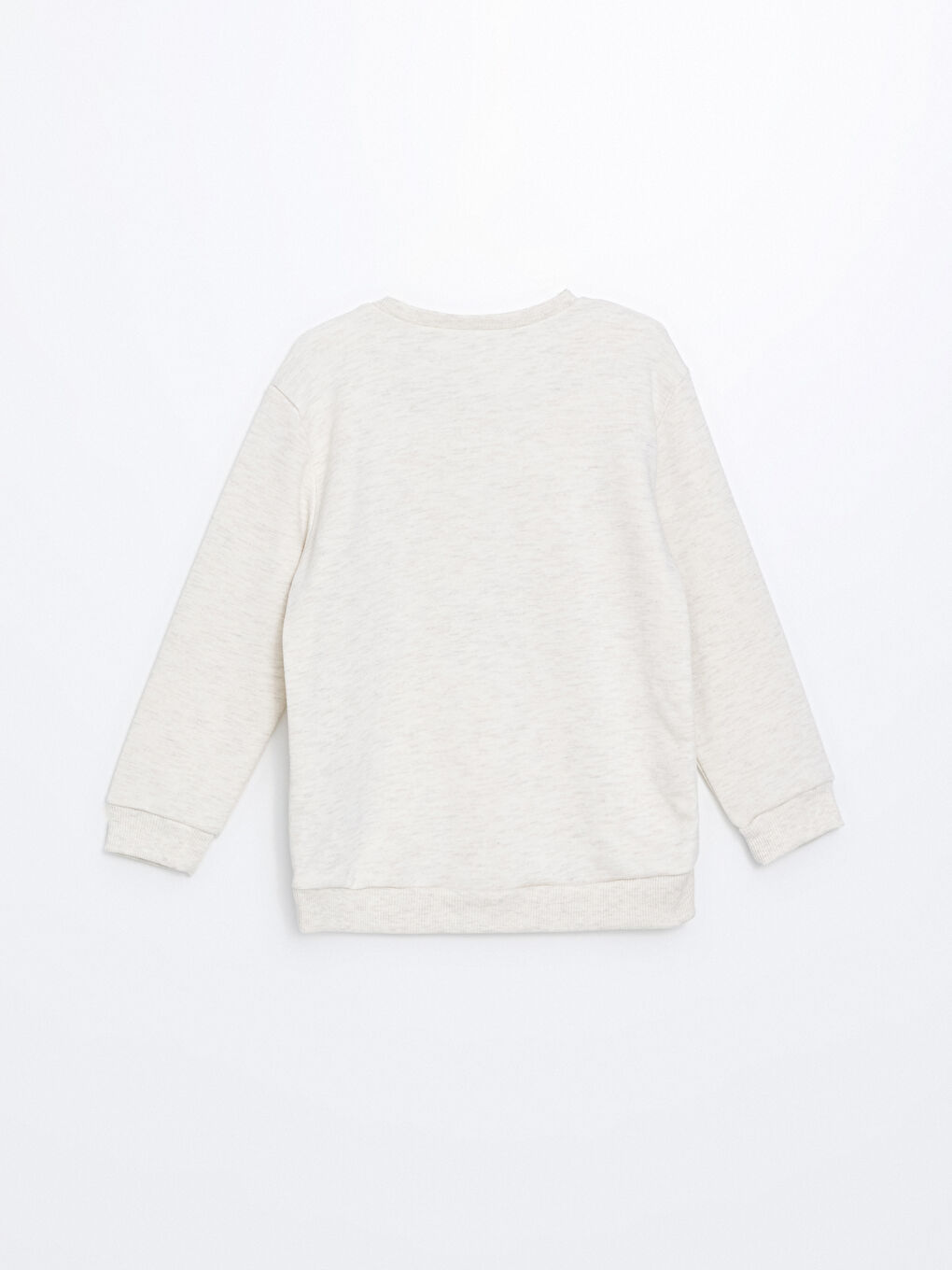 Beyaz Bisiklet Yaka Baskılı Erkek Çocuk Sweatshirt-1