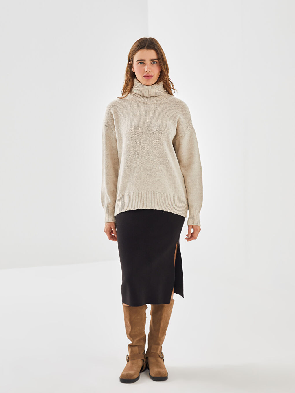 LC Waikiki Turtleneck Women's Knitwear Sweater -W4IE49Z8-D2Y