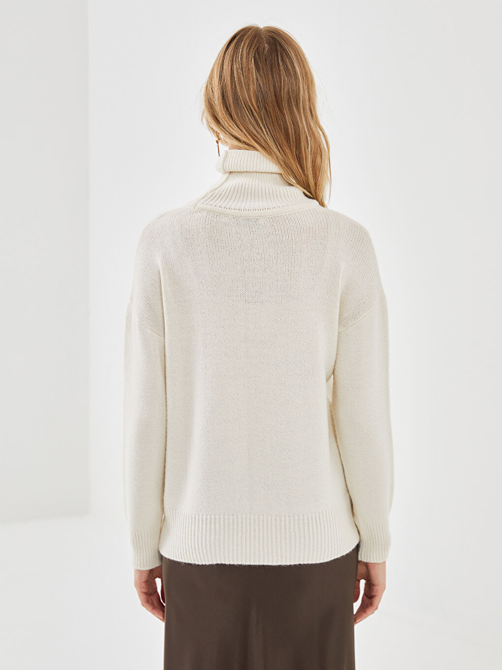 Turtleneck Women's Knitwear Sweater -W4IE49Z8-FEW