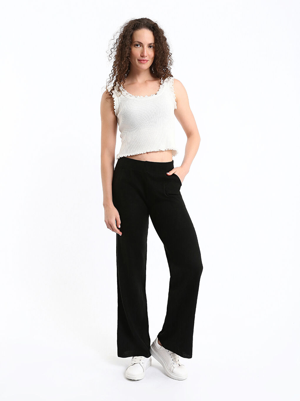 Elasticated Waist Women's Knitwear Trousers