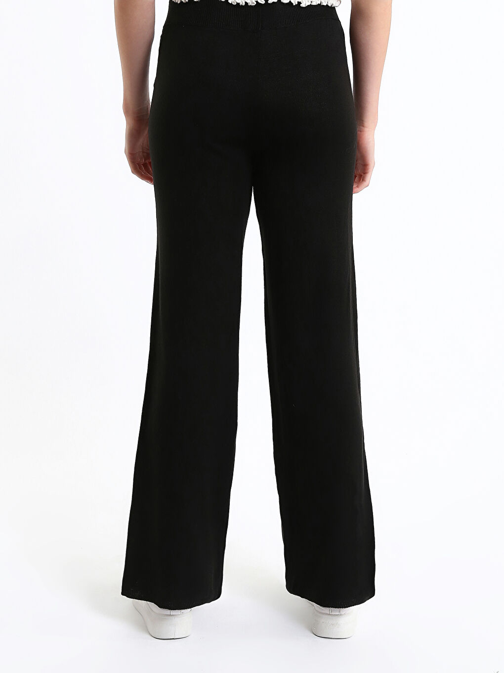 Elasticated Waist Women's Knitwear Trousers-4