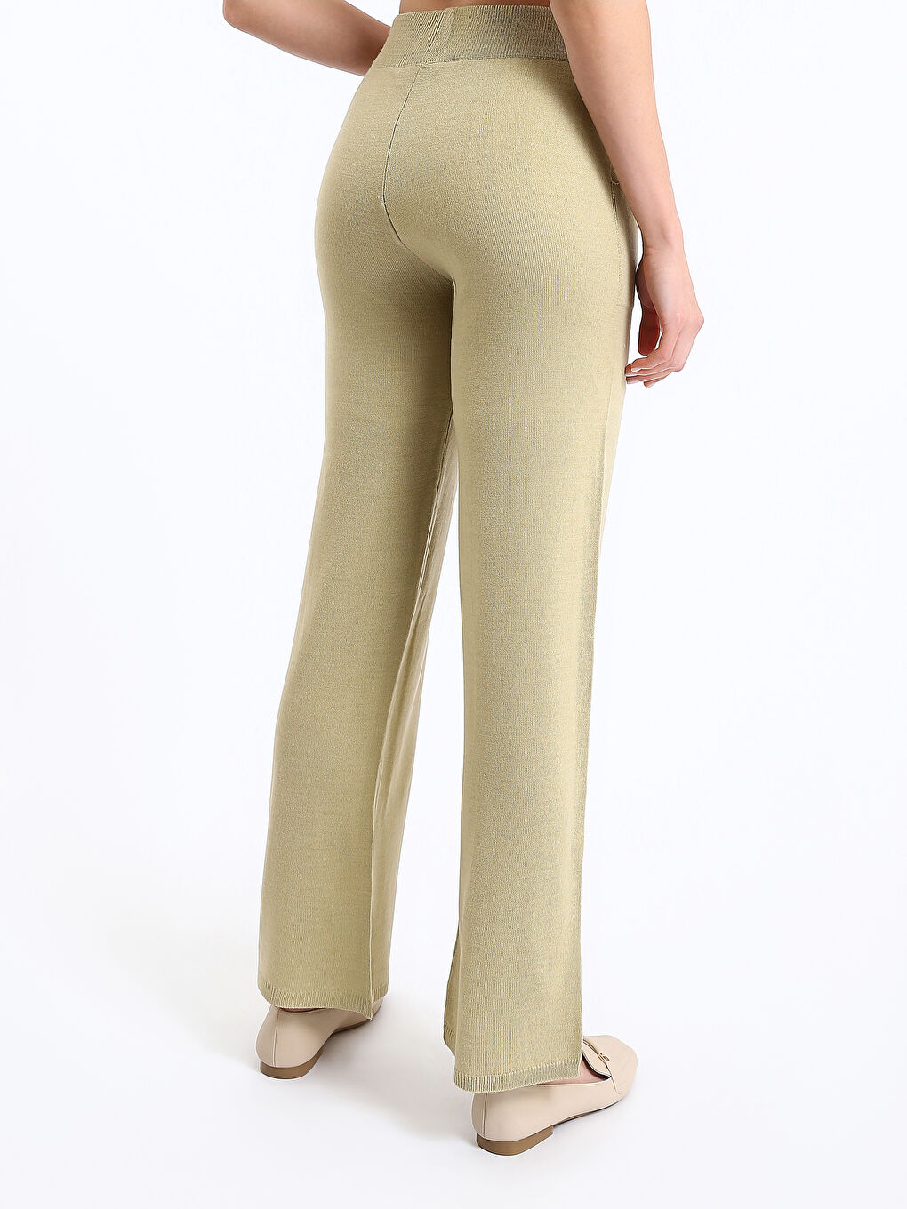 Elasticated Waist Women's Knitwear Trousers-4
