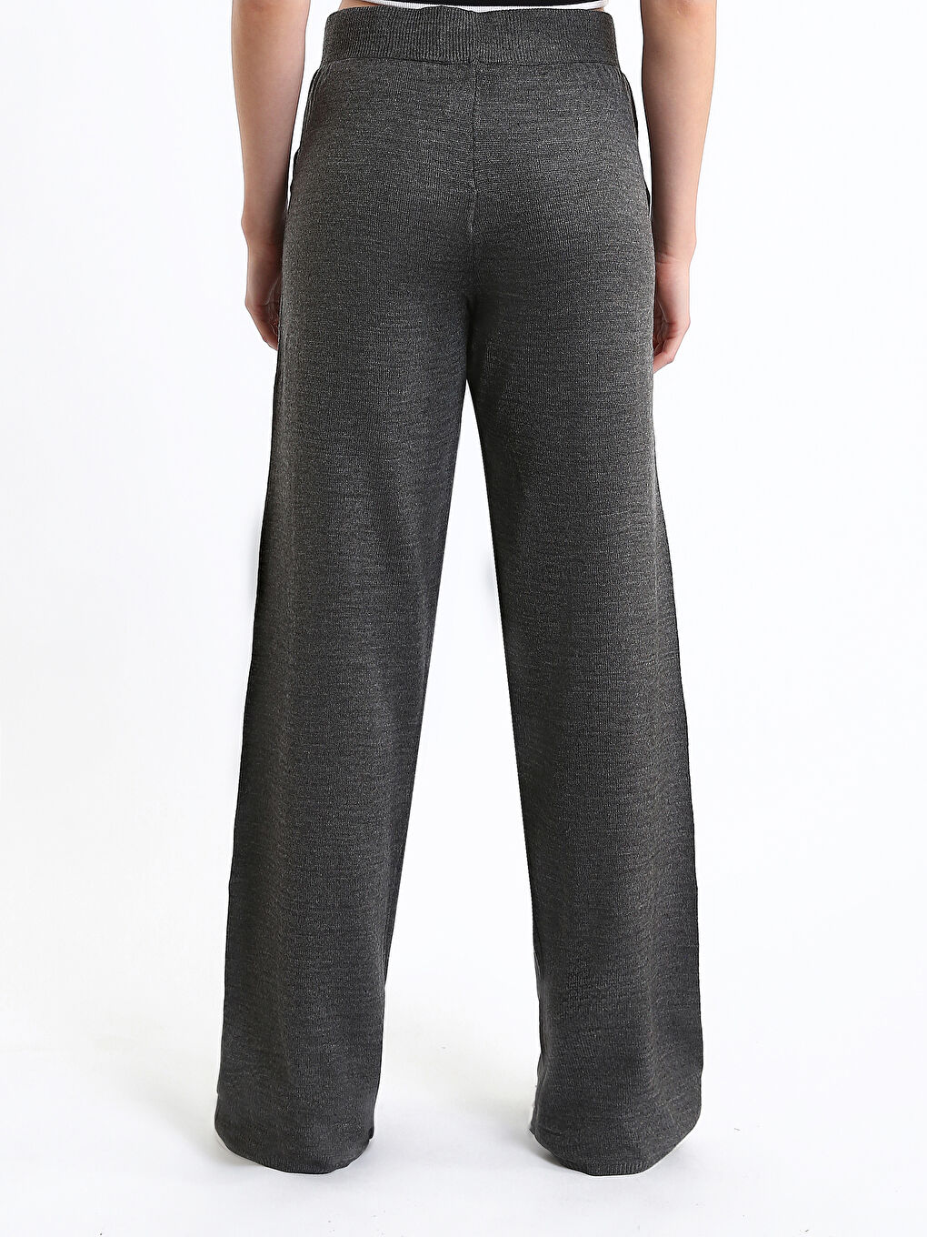 Elasticated Waist Women's Knitwear Trousers-4