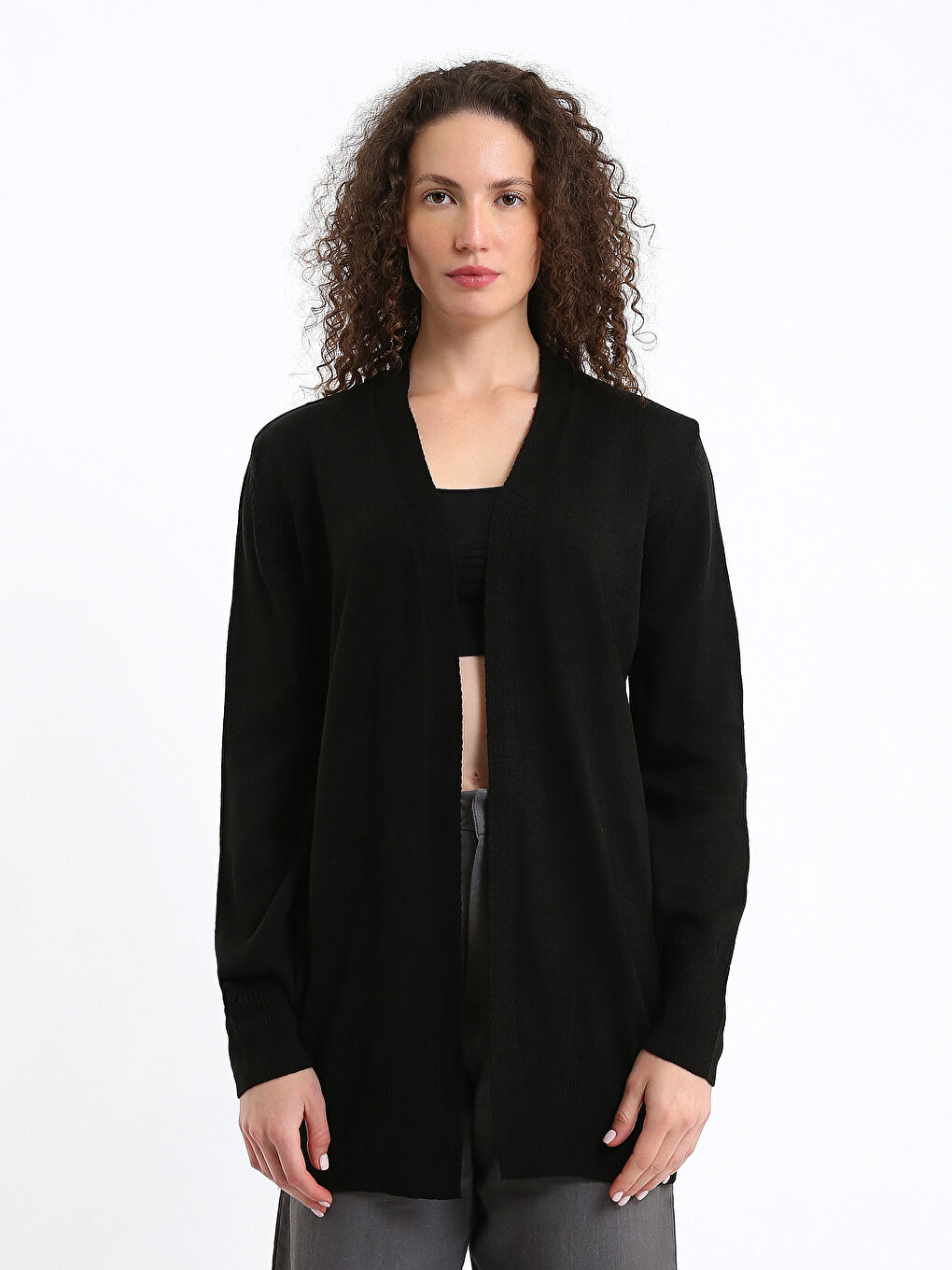 Shawl Collar Plain Long Sleeve Women's Knitwear Cardigan