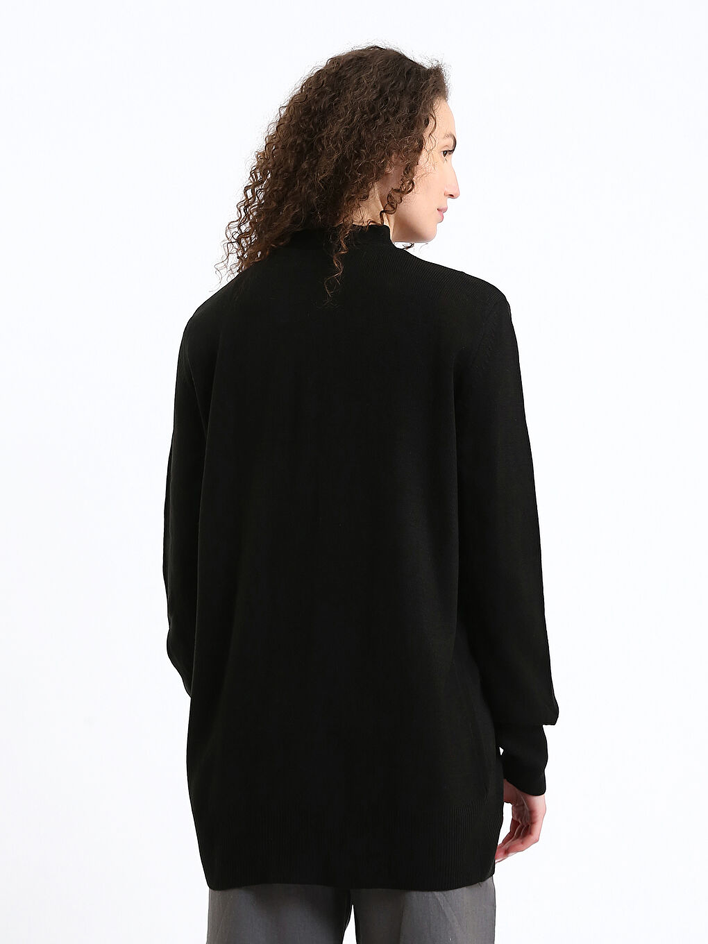 Shawl Collar Plain Long Sleeve Women's Knitwear Cardigan-4