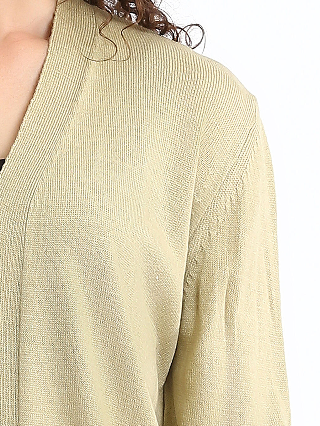 Shawl Collar Plain Long Sleeve Women's Knitwear Cardigan-2