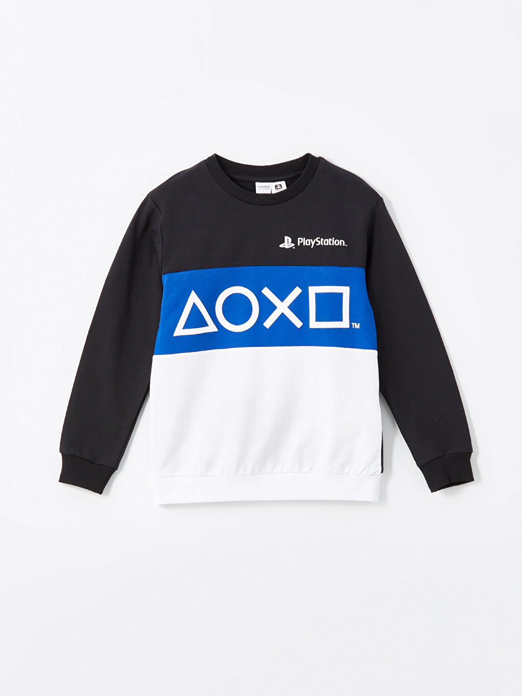 LCW Kids Antrasit Bisiklet Yaka PlayStation Baskılı Erkek Çocuk Sweatshirt