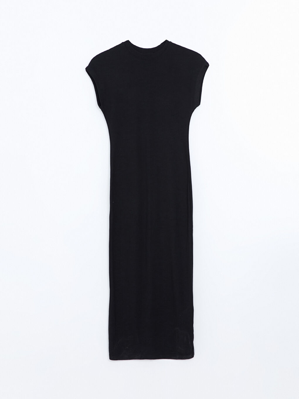 Plain Crew Neck Women's Midi Dress-4