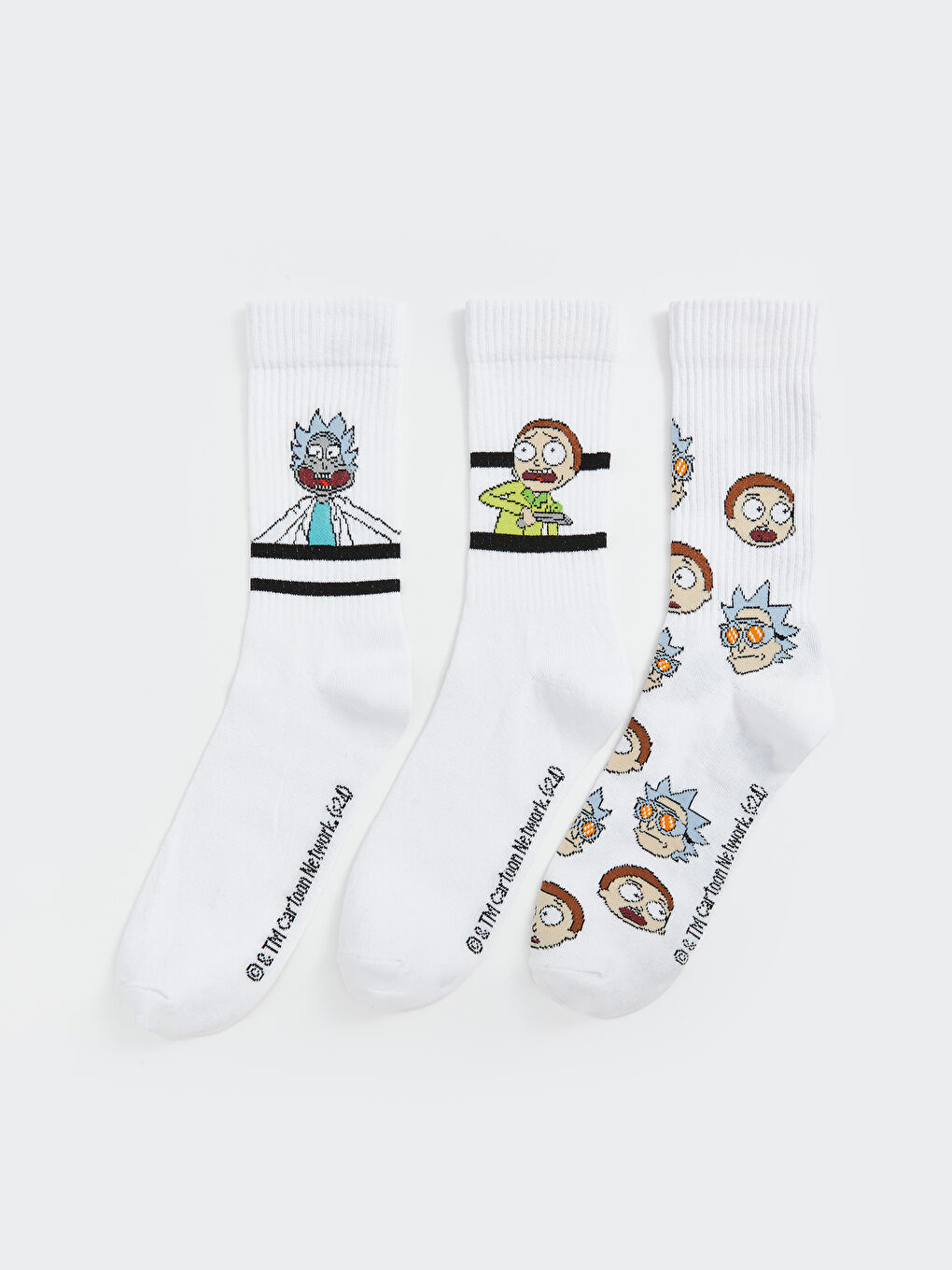 LCW ACCESSORIES Karışık Rick and Morty Baskılı Erkek Soket Çorap 3'lü - 1