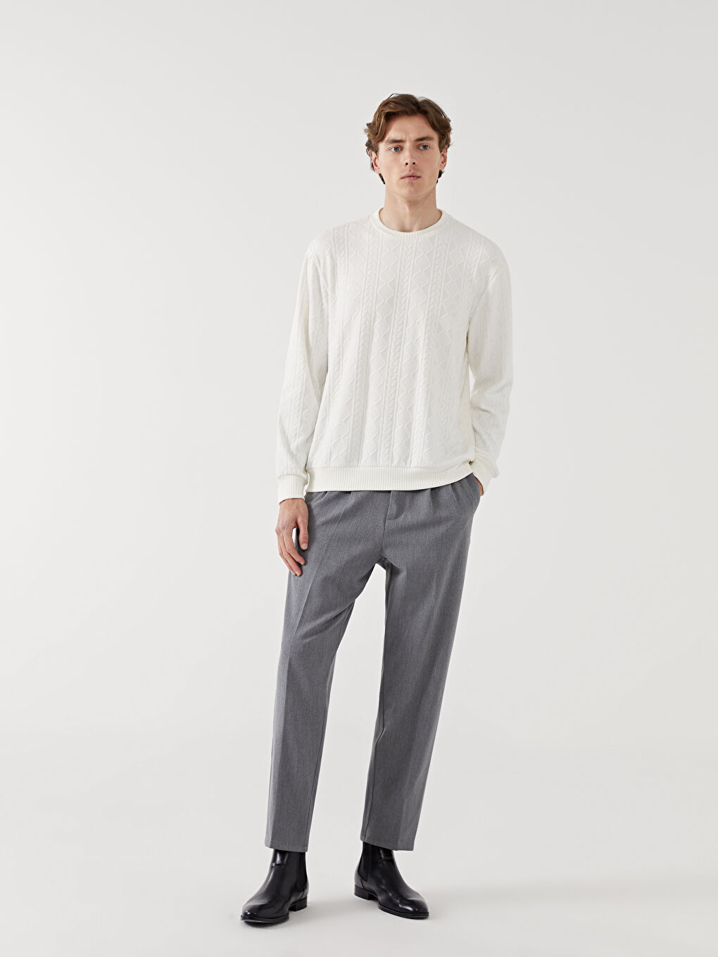 Crew Neck Long Sleeve Men's Sweatshirt-1