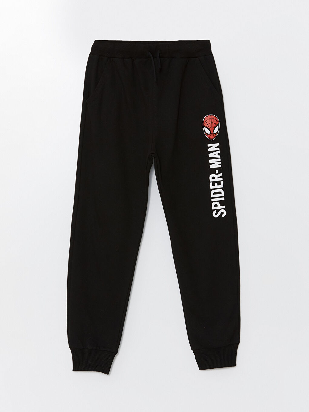 Siyah Beli Lastikli Spider-Man Baskılı Erkek Çocuk Jogger Eşofman Altı