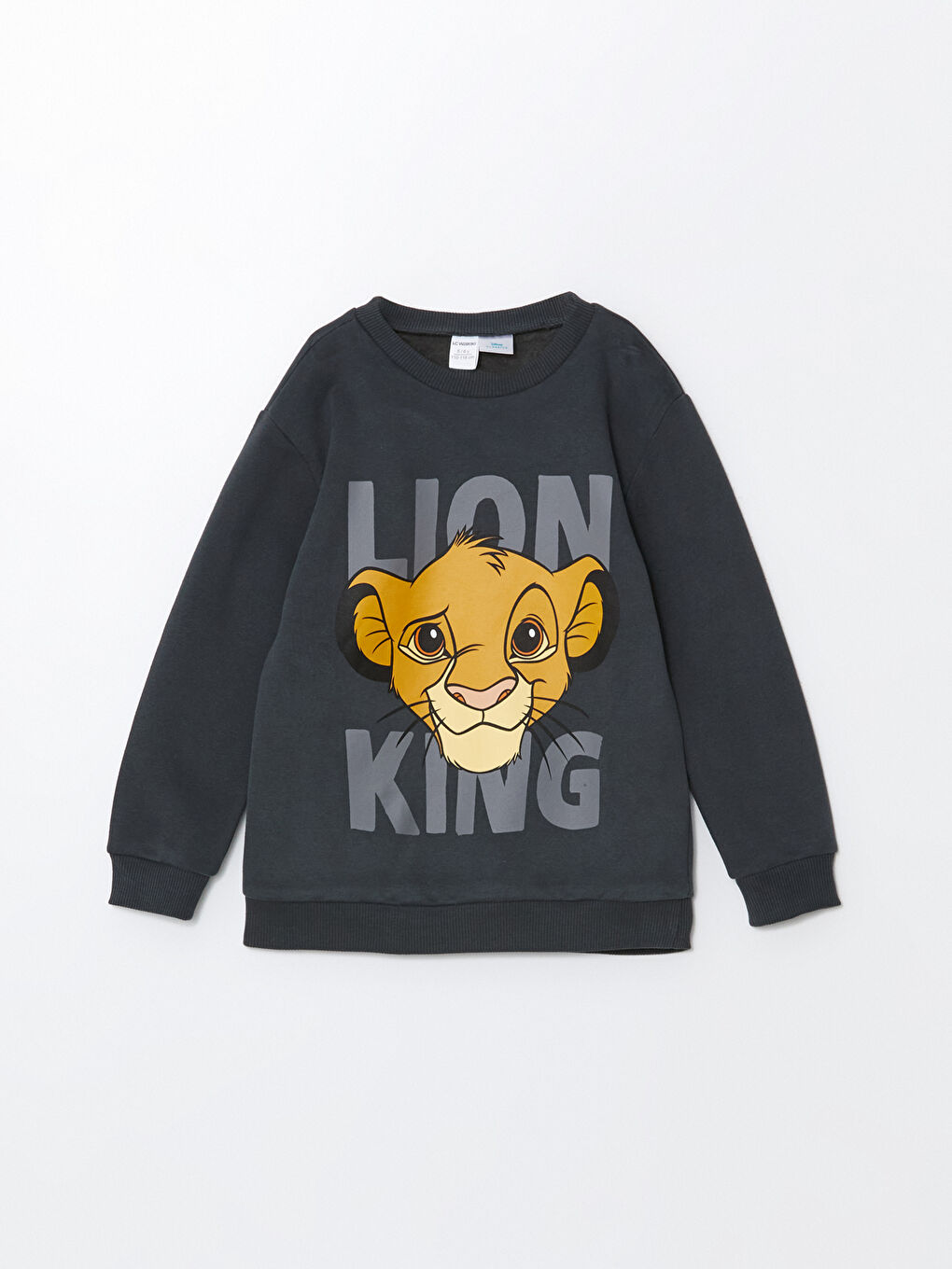 Antrasit Aslan Kral Baskılı Kalın Erkek Çocuk Sweatshirt