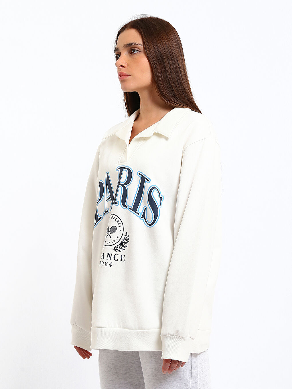 Polo Neck Women's Sweatshirt-3