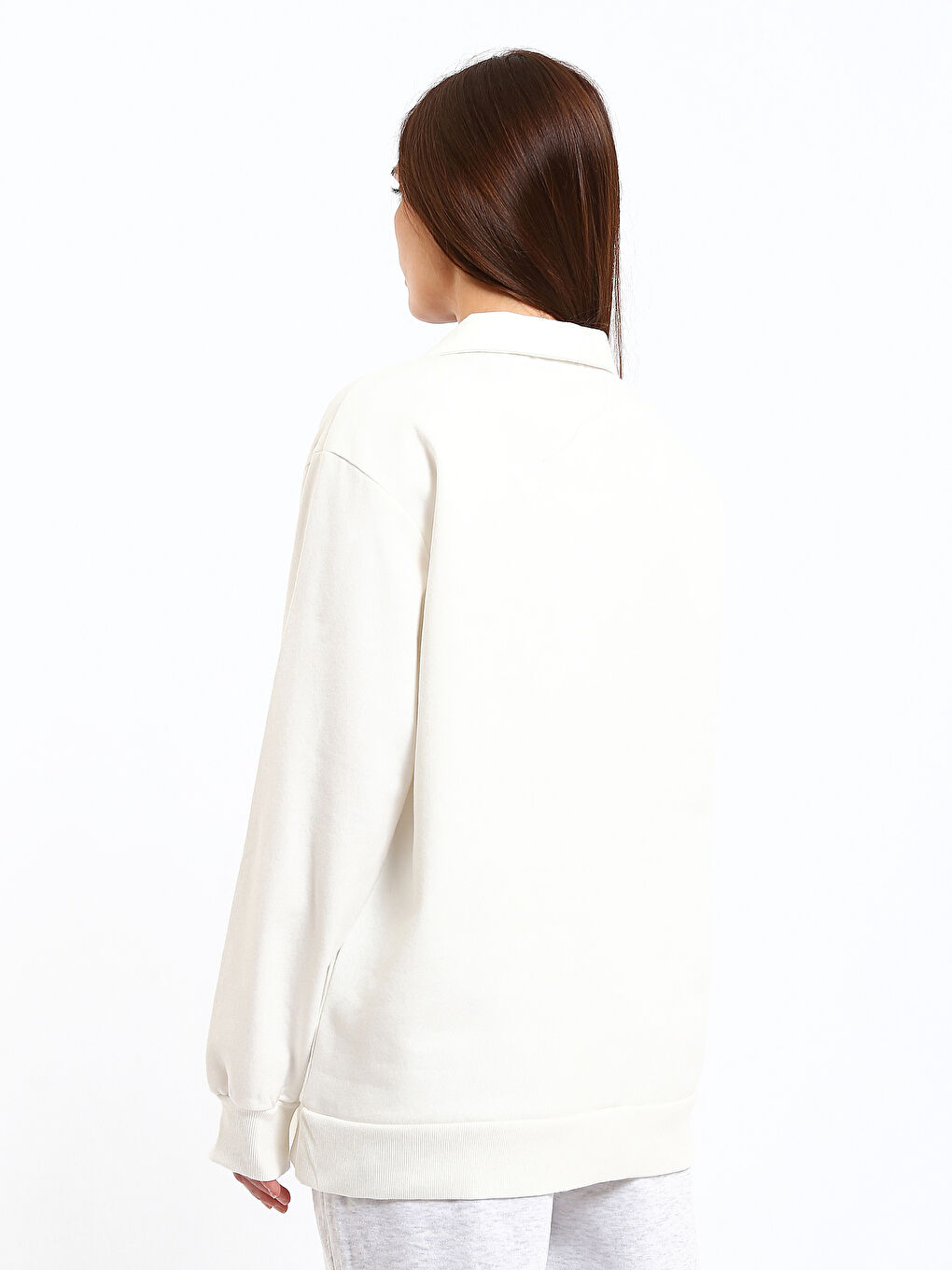 Polo Neck Women's Sweatshirt-4