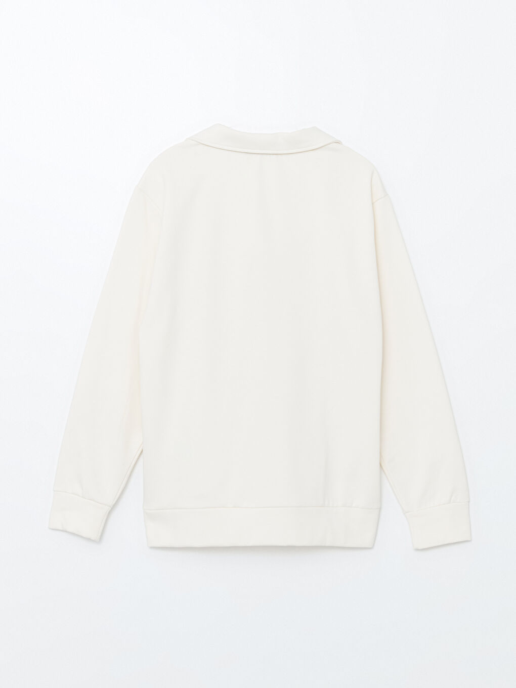 Polo Neck Printed Oversize Women's Thick Sweatshirt-6