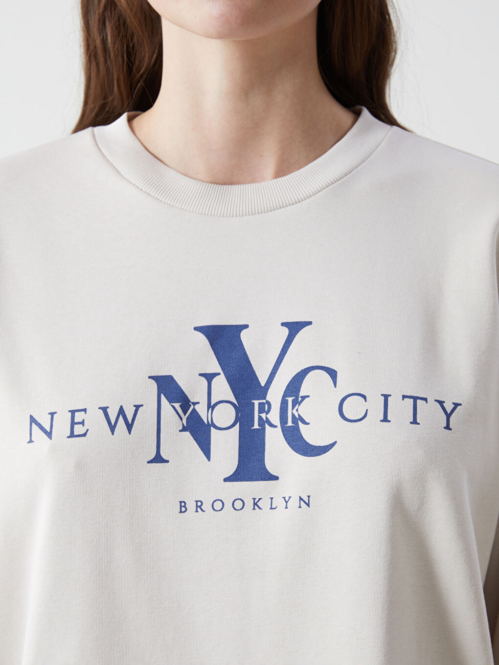 Crew Neck Printed Women's Sweatshirt-2