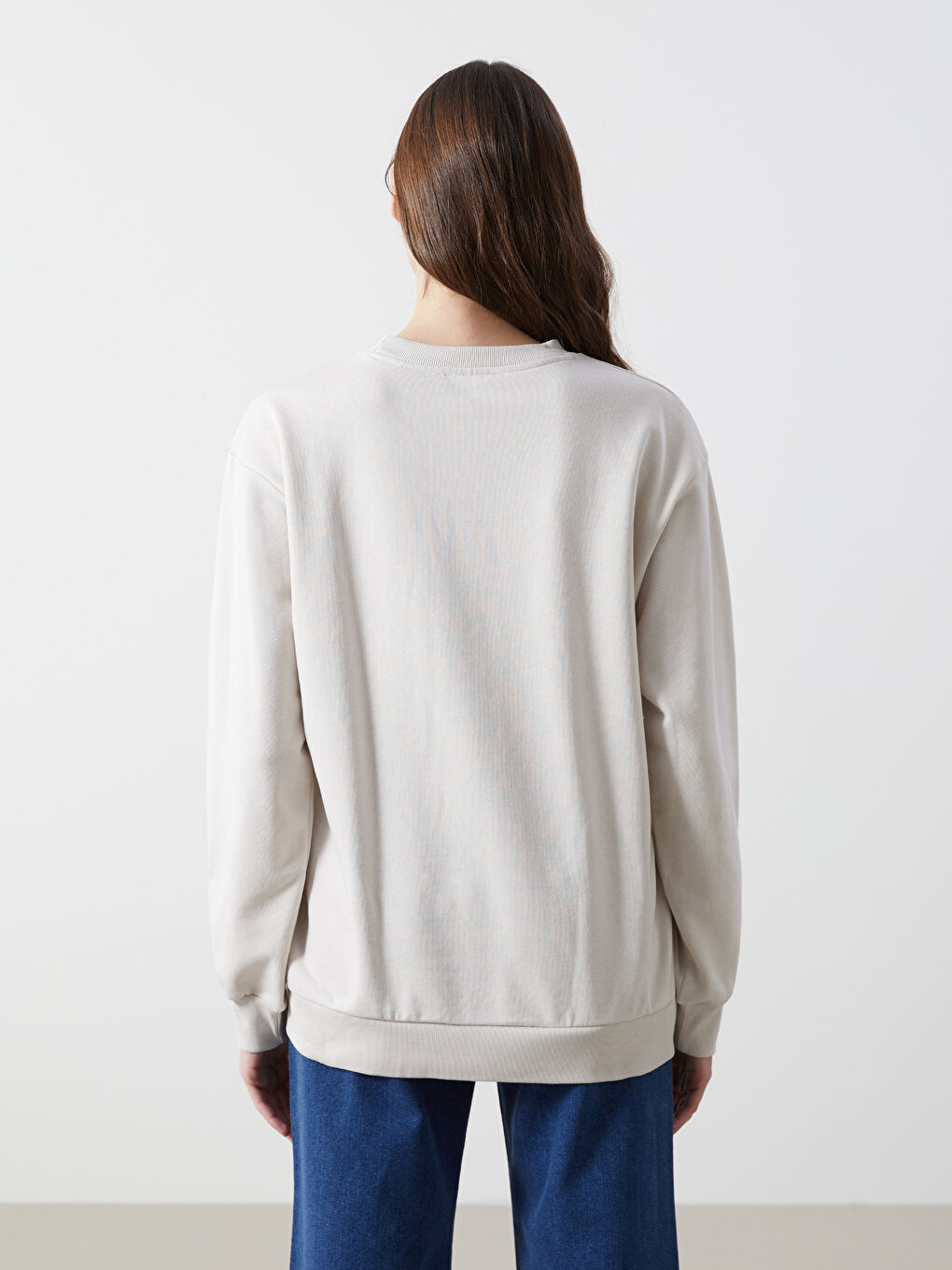 Crew Neck Printed Women's Sweatshirt-3