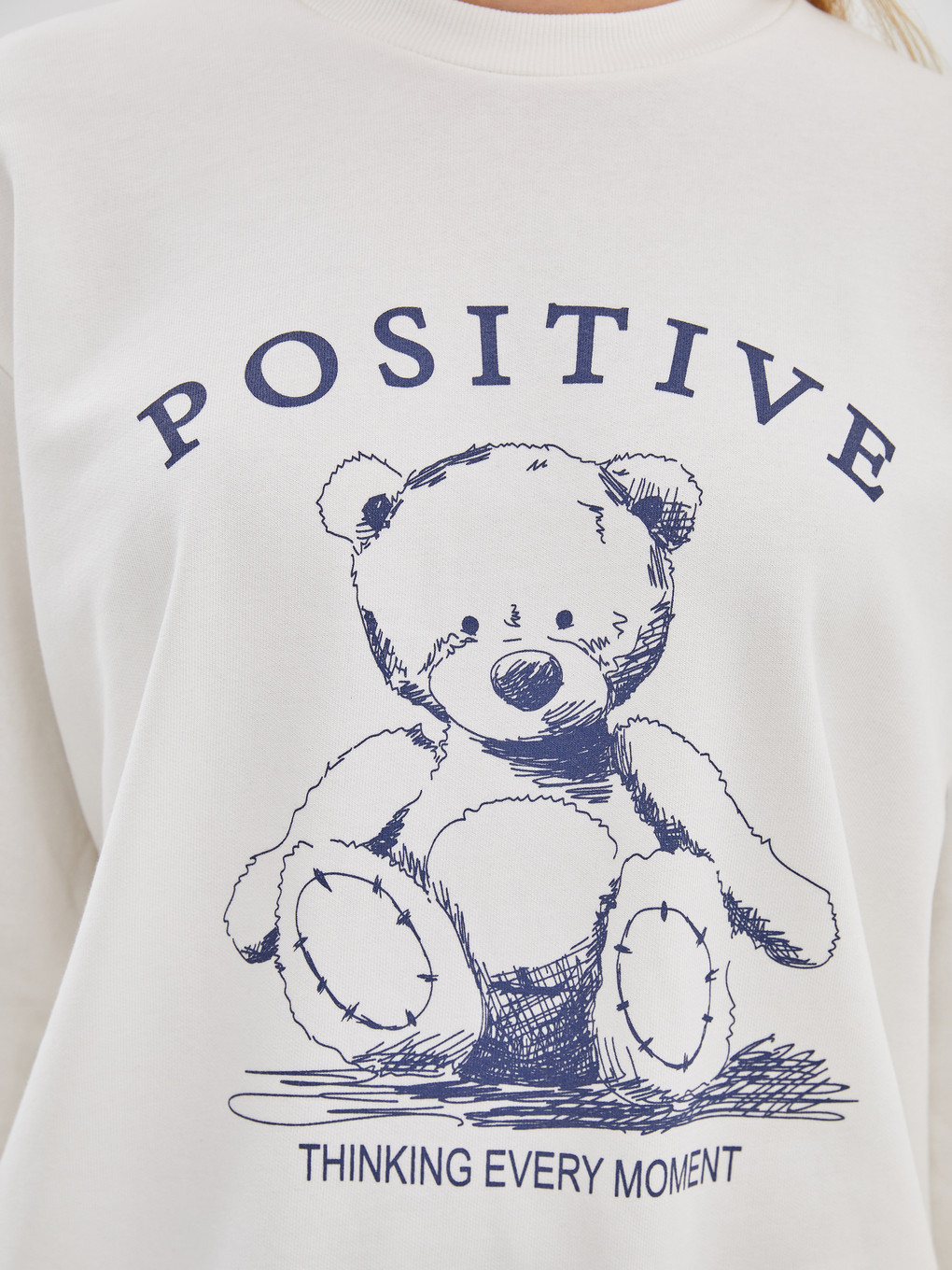 Crew Neck Printed Long Sleeve Women's Sweatshirt-2