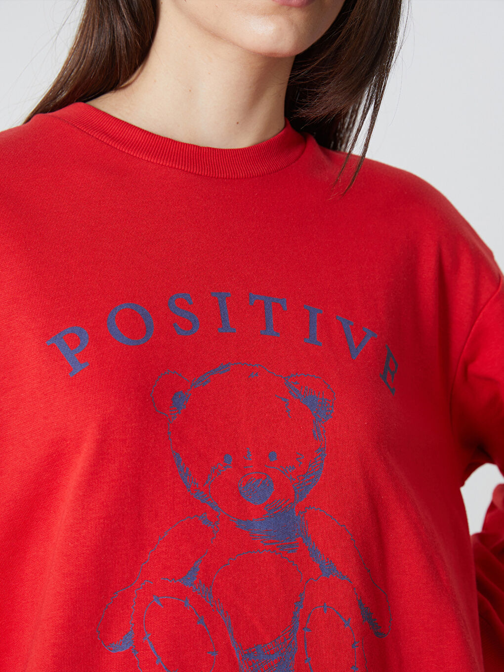 Crew Neck Printed Long Sleeve Women's Sweatshirt-2