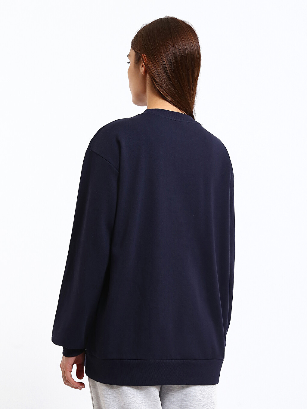 Crew Neck Printed Long Sleeve Women's Sweatshirt-4