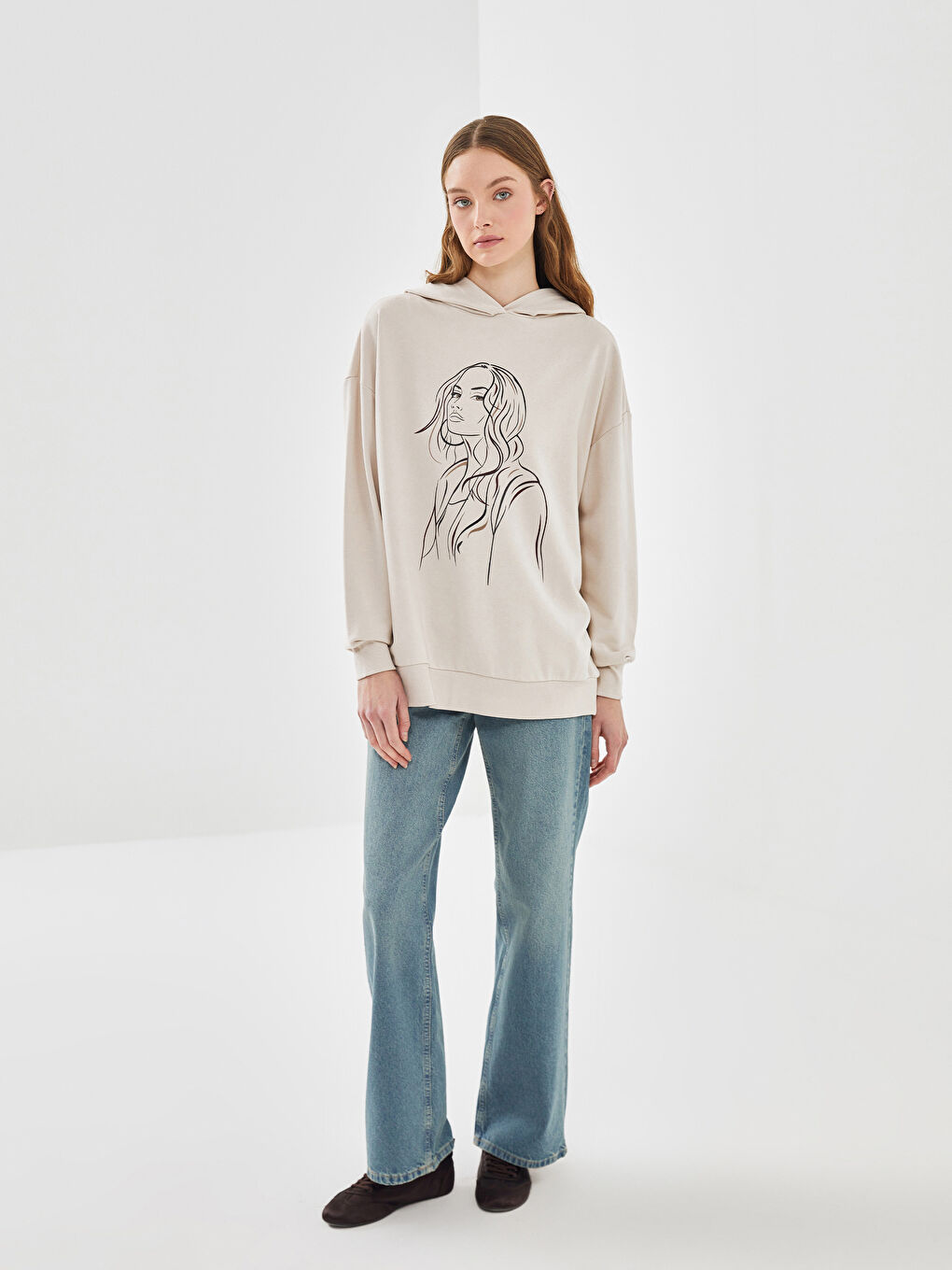 Printed Oversize Women's Hoodie-1