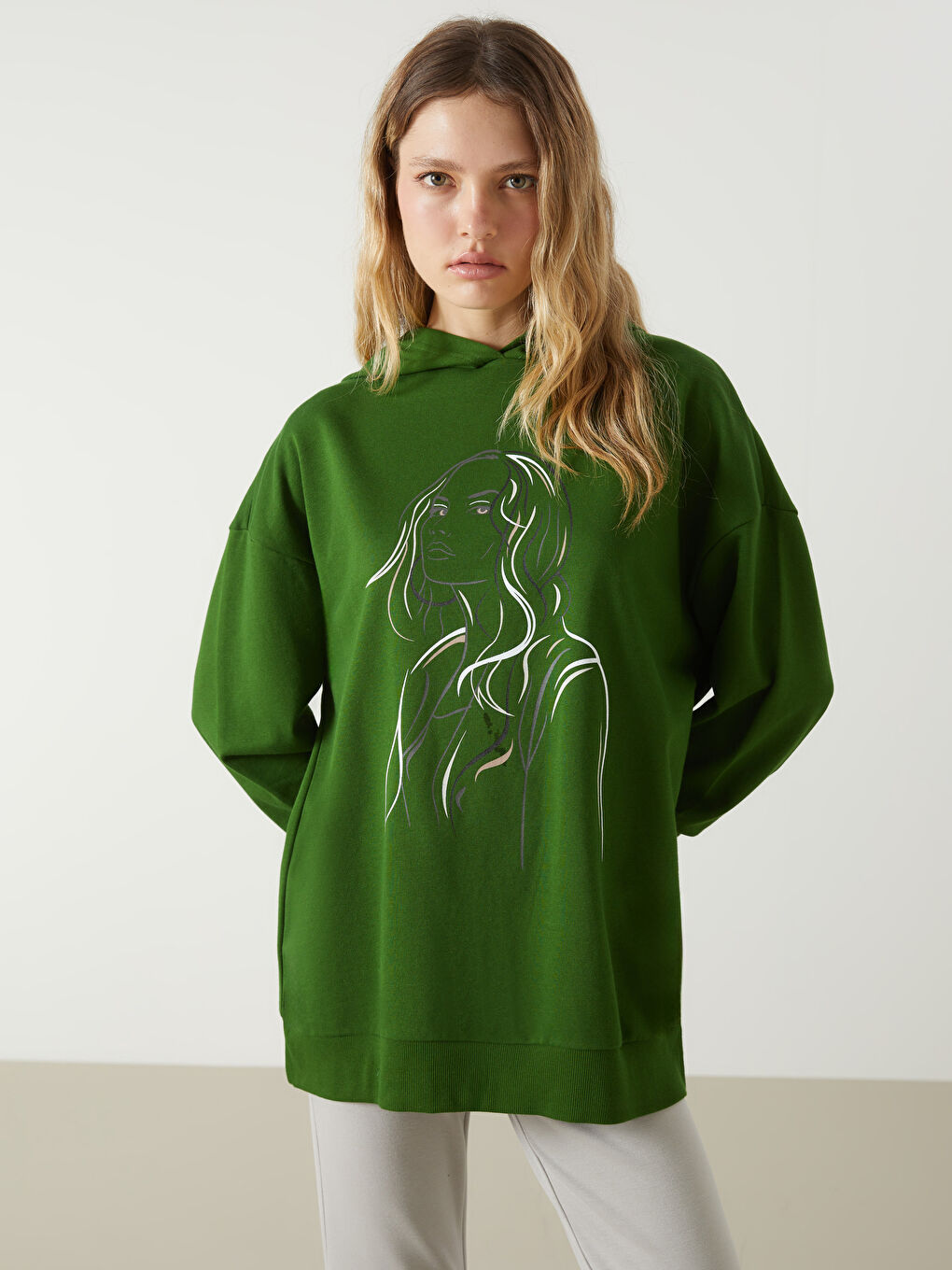 Printed Oversize Women's Hoodie