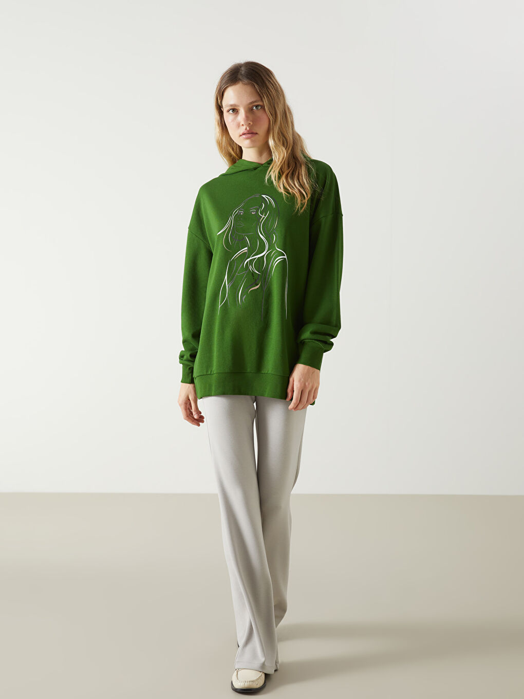 Printed Oversize Women's Hoodie-1