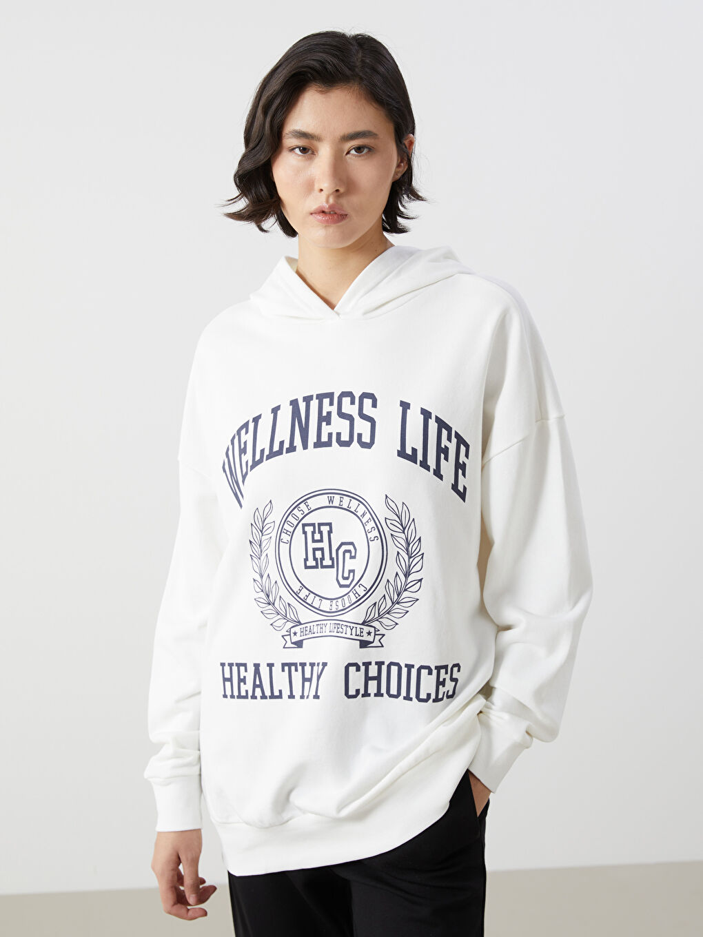Printed Oversize Women's Hoodie -W4IG74Z8-FEW