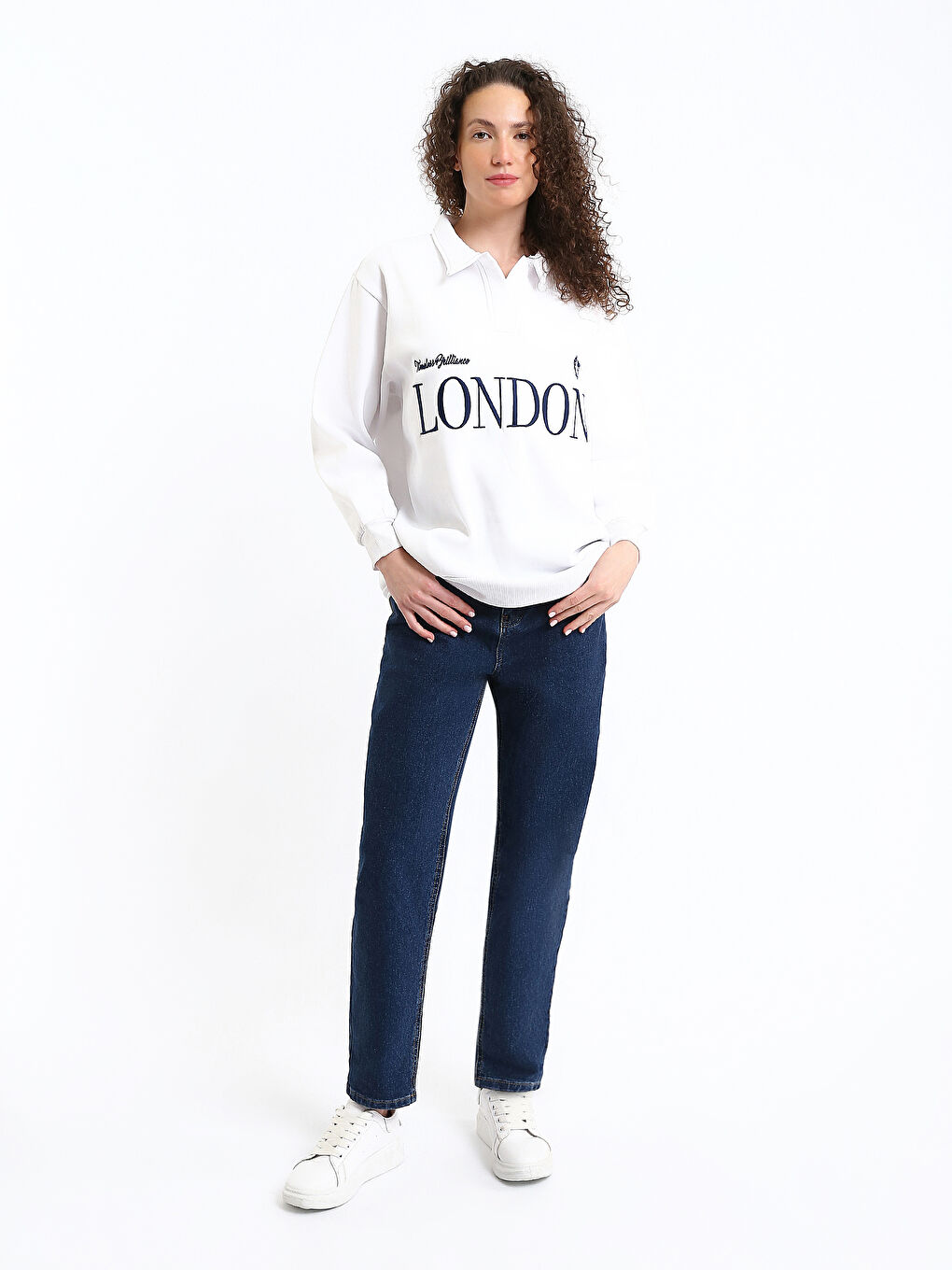Polo Neck Women's Sweatshirt-1