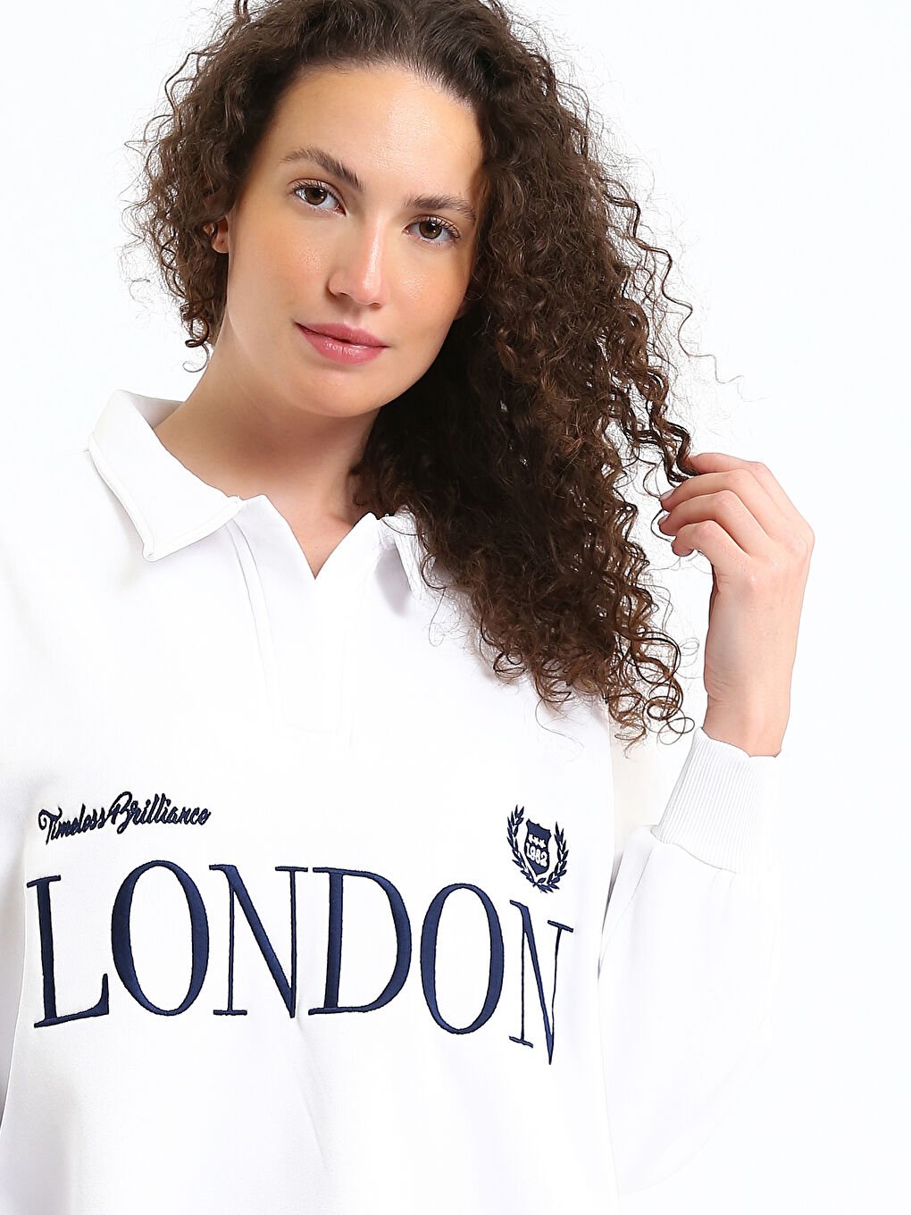 Polo Neck Women's Sweatshirt-2