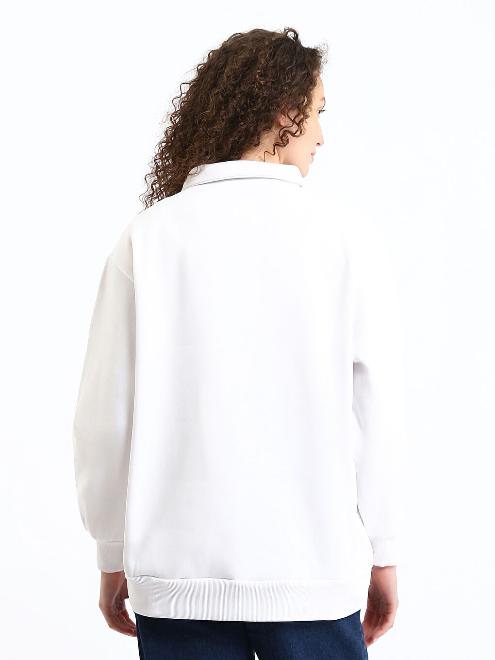 Polo Neck Women's Sweatshirt-4