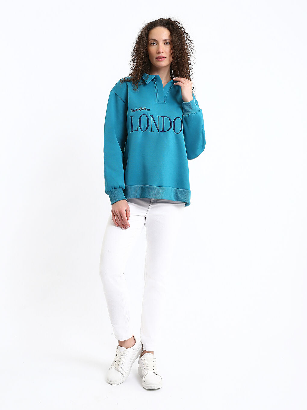 Polo Neck Women's Sweatshirt-1