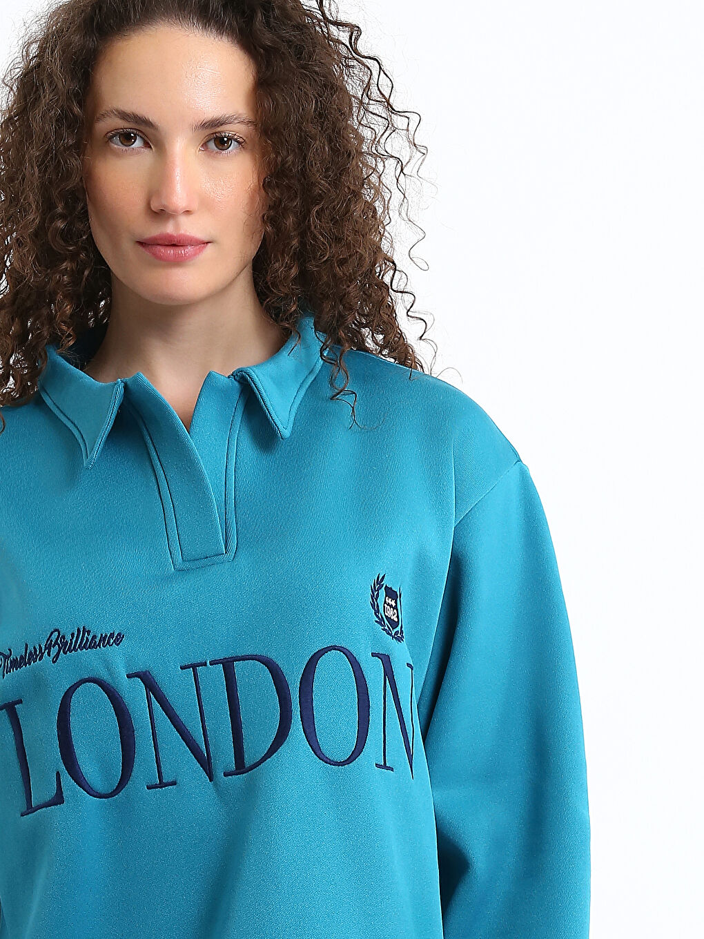 Polo Neck Women's Sweatshirt-2