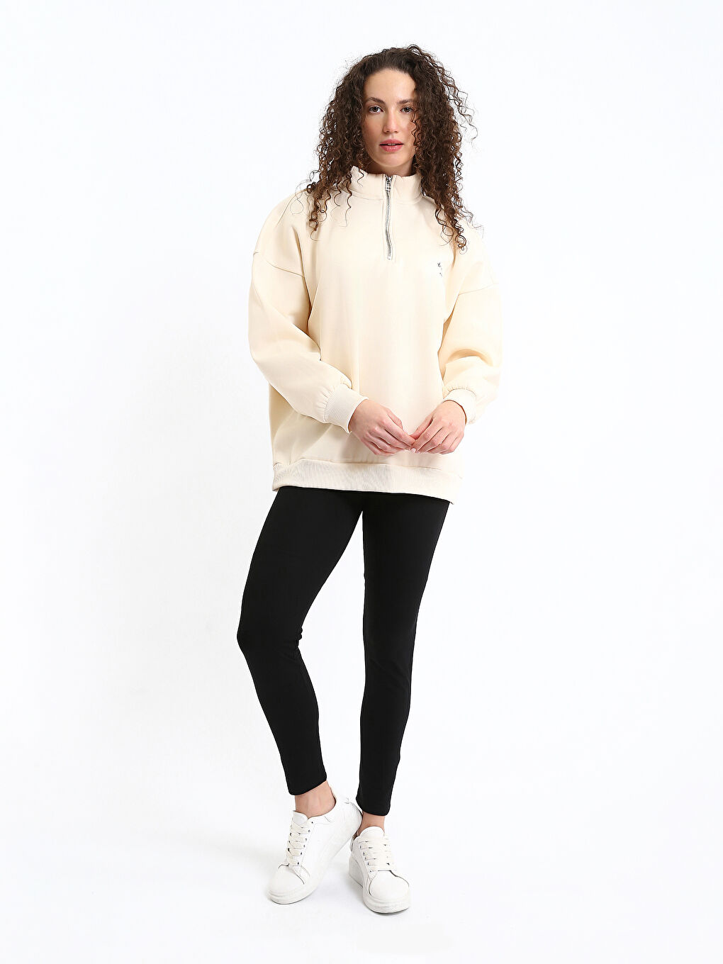 Funnel Neck Women's Sweatshirt-1