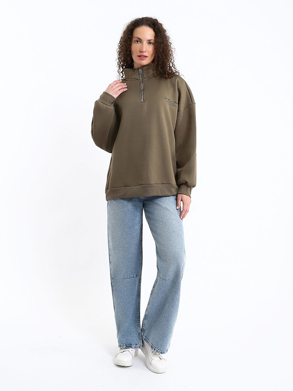Funnel Neck Women's Sweatshirt-1