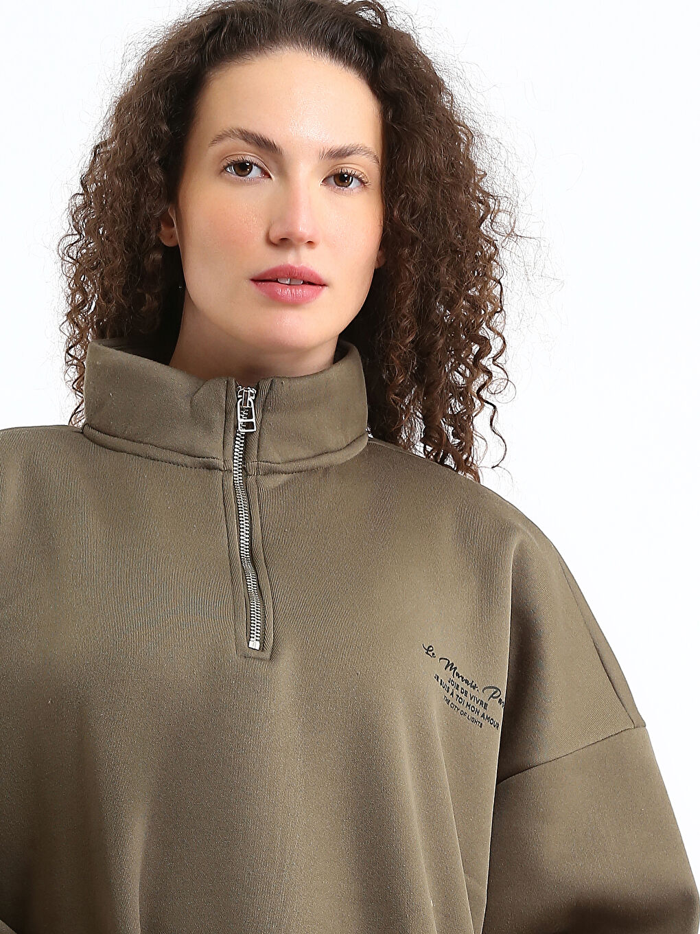 Funnel Neck Women's Sweatshirt-2