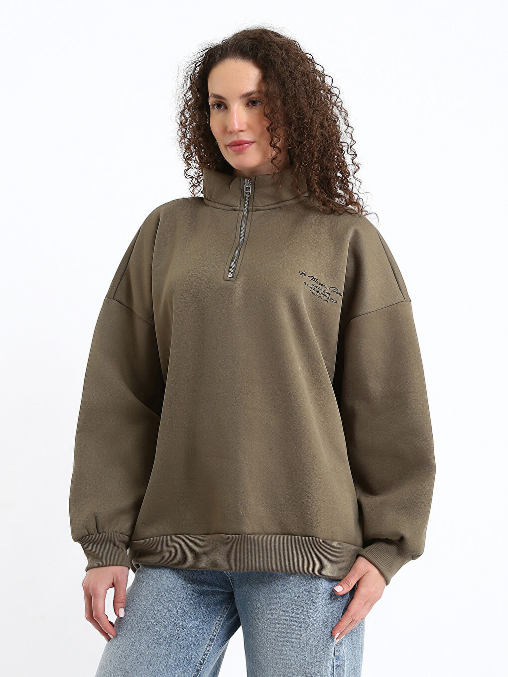 Funnel Neck Women's Sweatshirt-3