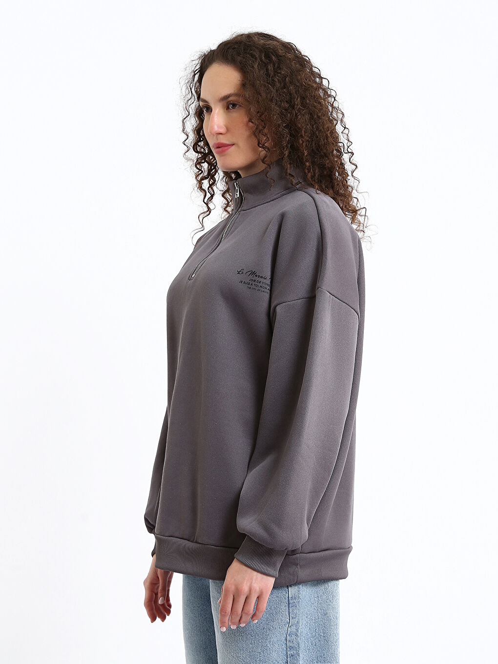 Funnel Neck Women's Sweatshirt-3