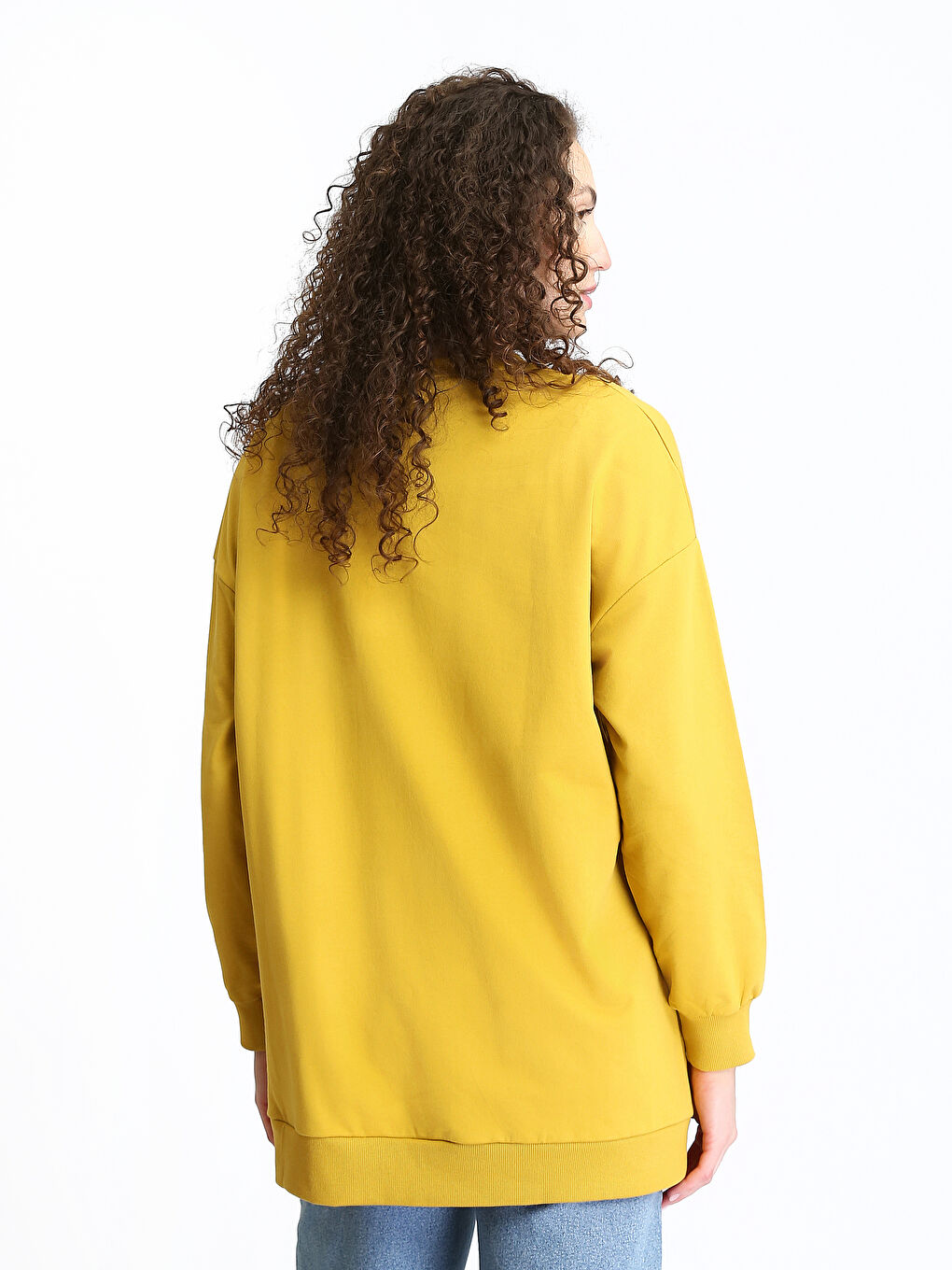 Tunique Sweat-Shirt pour Femmes Imprimée Col Rond Surdimensionnée-4