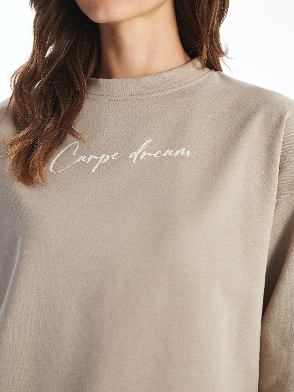 Crew Neck Printed Oversize Women's Sweatshirt Tunic-2