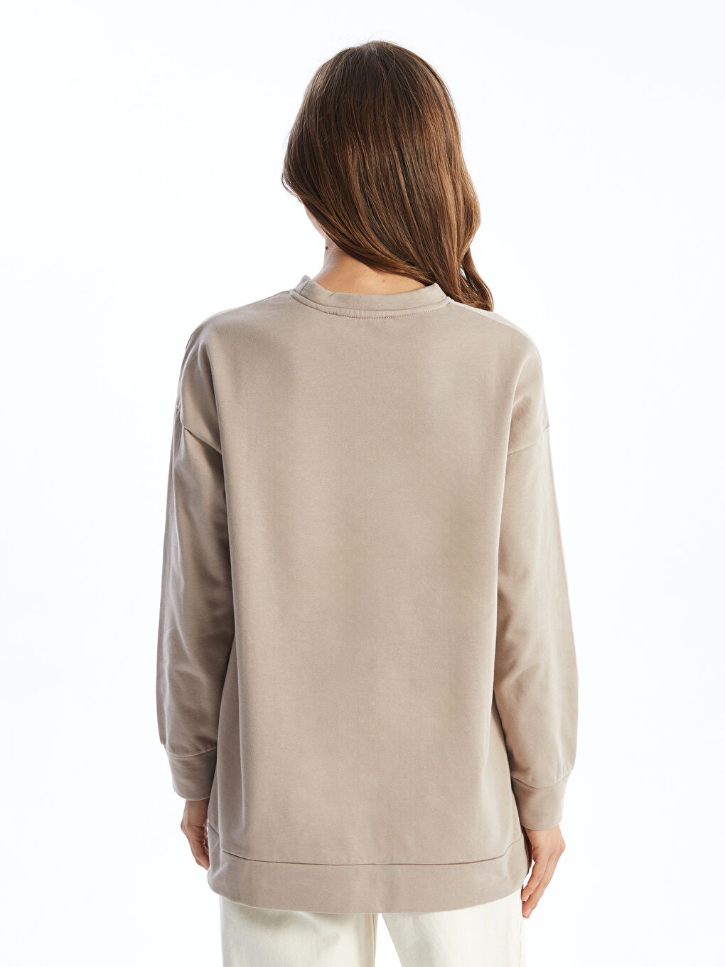 Crew Neck Printed Oversize Women's Sweatshirt Tunic-3