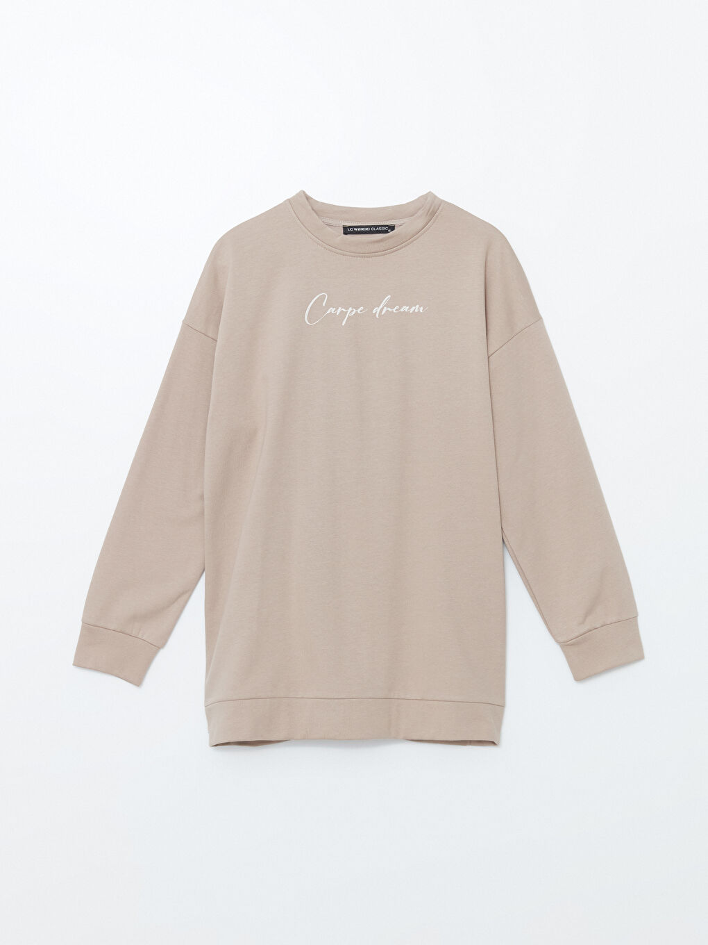 Crew Neck Printed Oversize Women's Sweatshirt Tunic-4