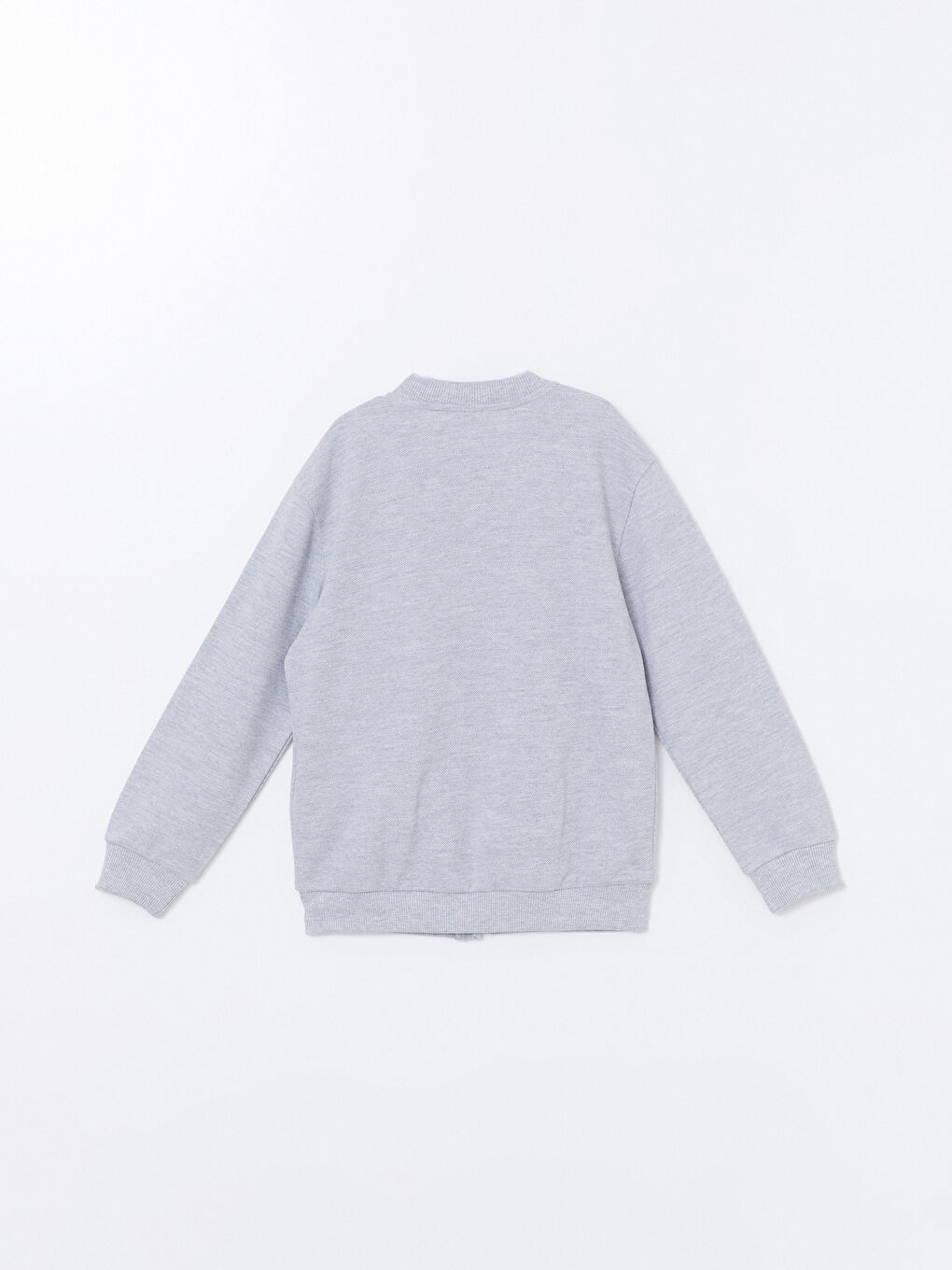 LCW Kids Gri Melanj Kolej Yaka Basic Uzun Kollu Erkek Çocuk Fermuarlı Sweatshirt - 2